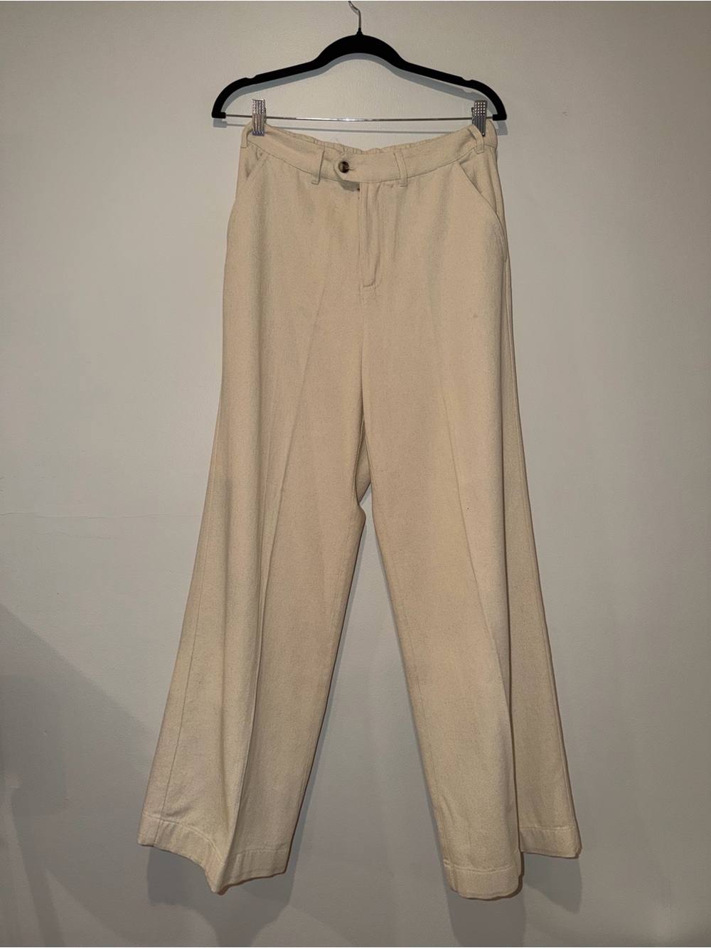 Treasure & Bond Soft Cream High-Waist Trousers